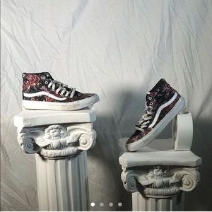 Purple Floral high top vans